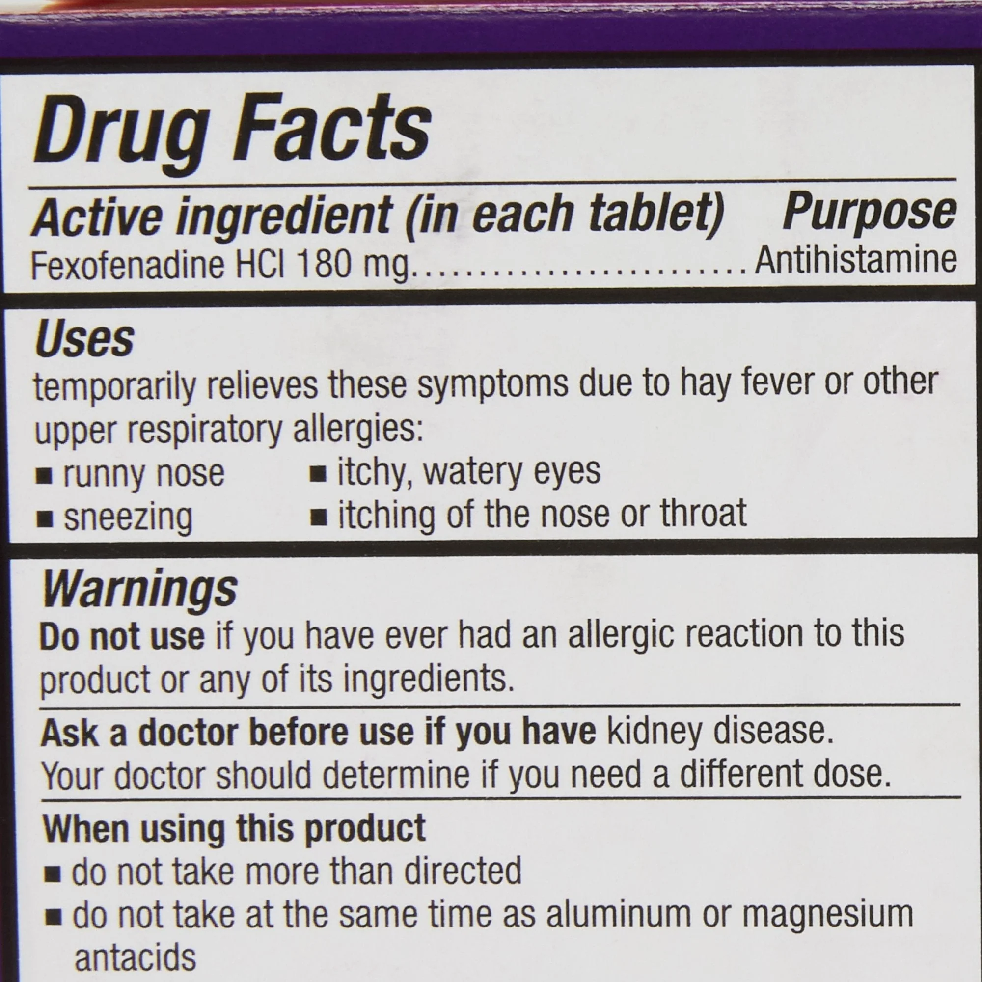 Allegra 24 Hour Allergy Relief Tablets, Non-Drowsy - Image 5