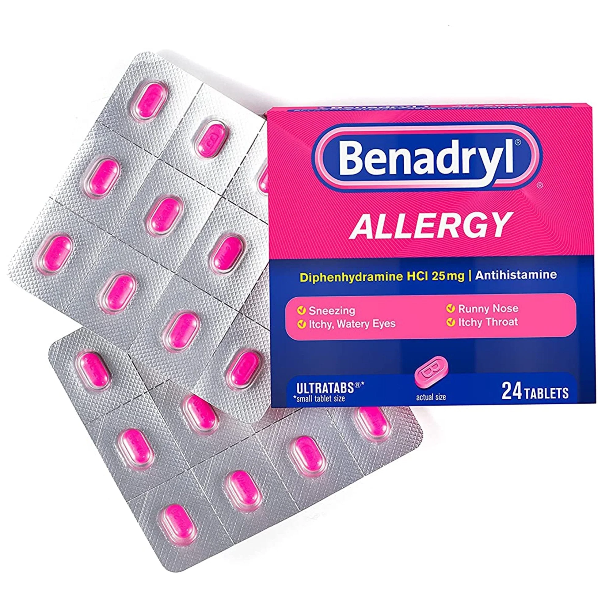 Benadryl® Ultratabs® Diphenhydramine Allergy Relief, 25 mg, 24 tablets - Image 5