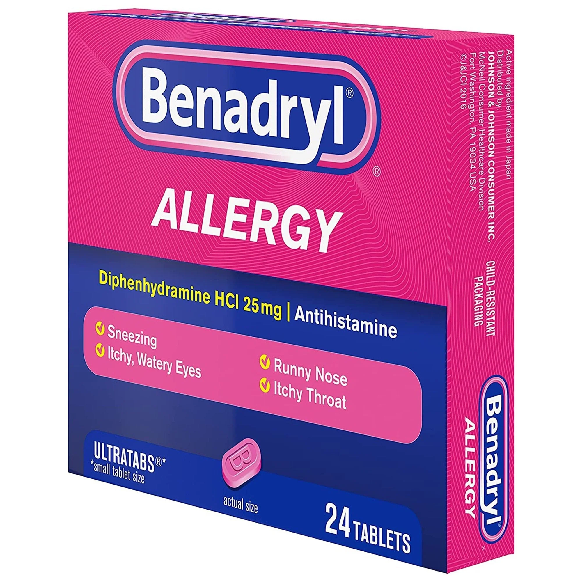 Benadryl® Ultratabs® Diphenhydramine Allergy Relief, 25 mg, 24 tablets - Image 7