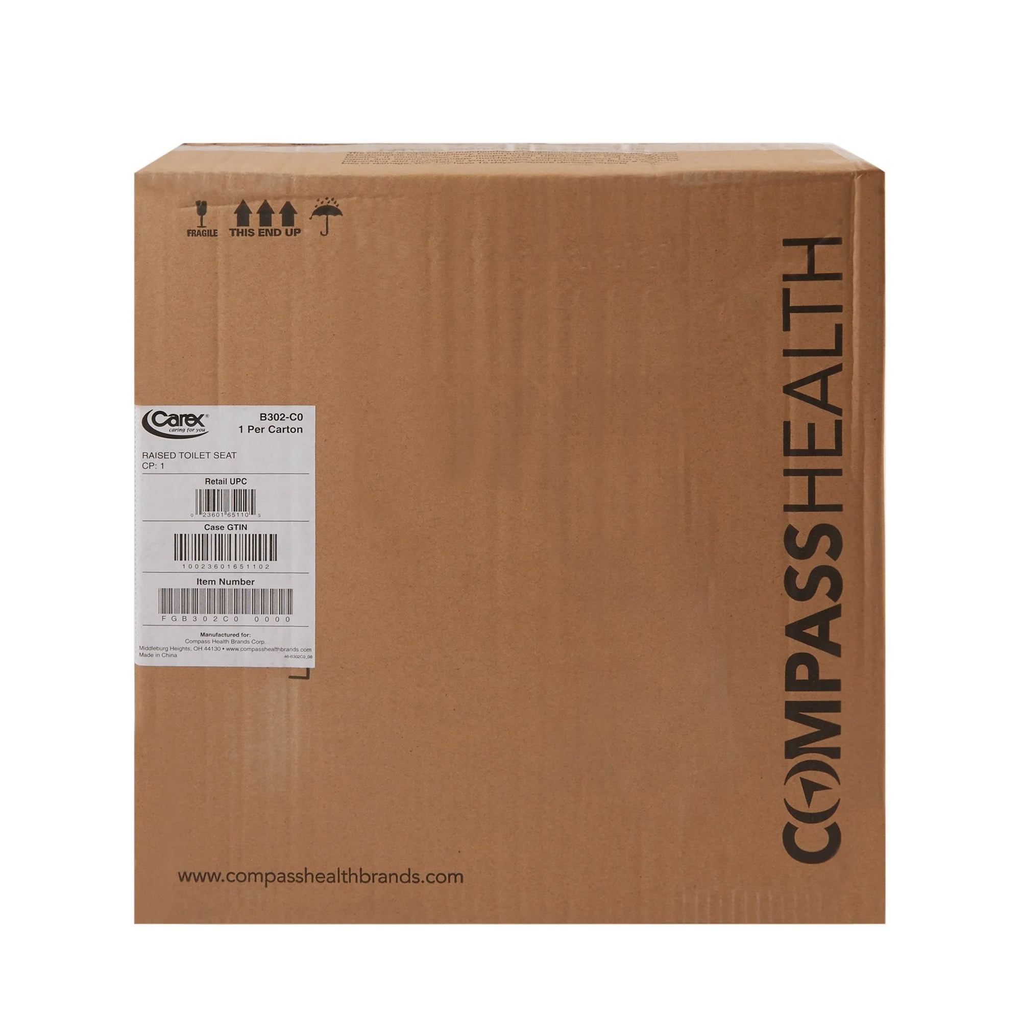 Carex® Raised Toilet Seat, 5", 300 lb. capacity - Image 3