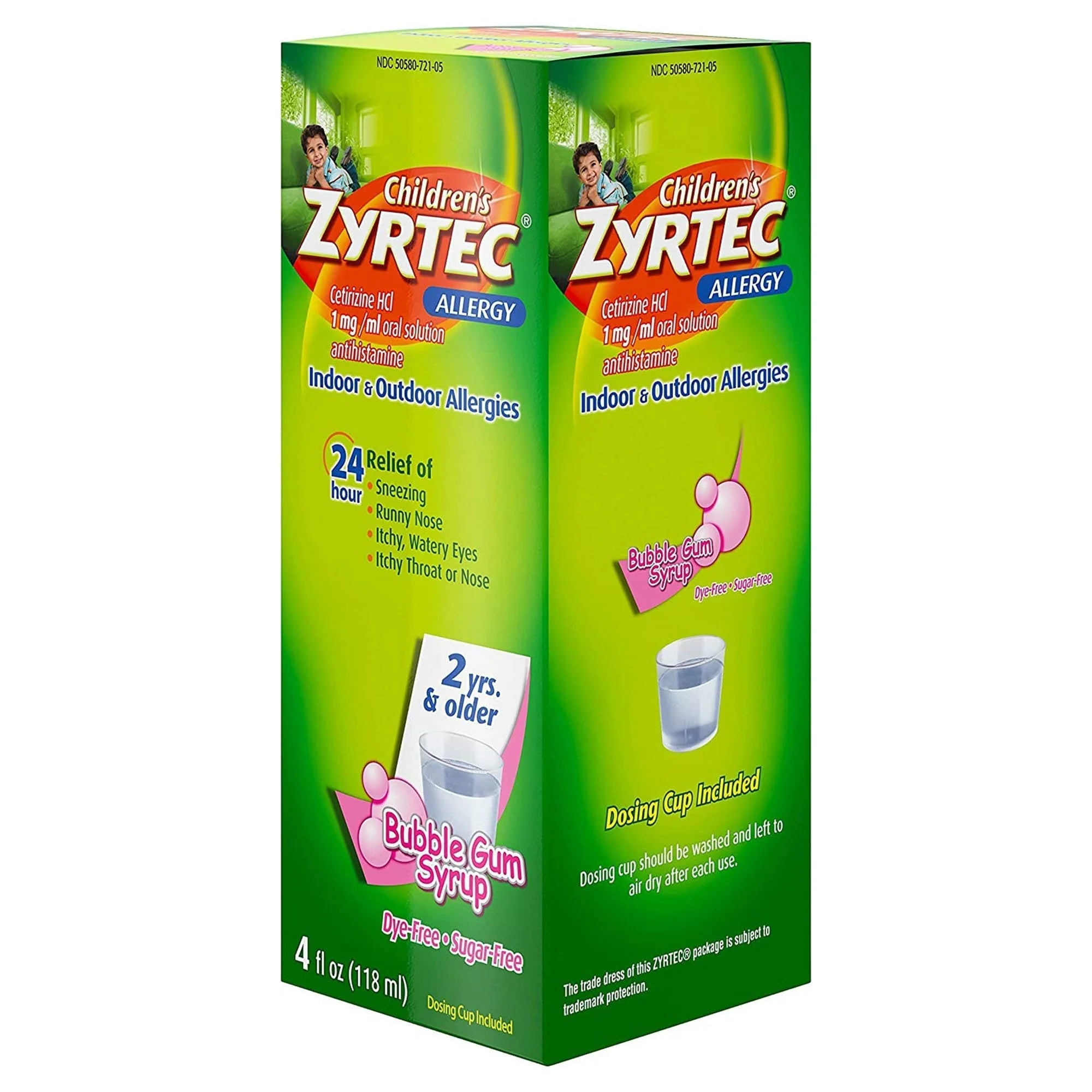 Children's Zyrtec Cetirizine Allergy Relief, Bubble Gum, 4 oz. - Image 4