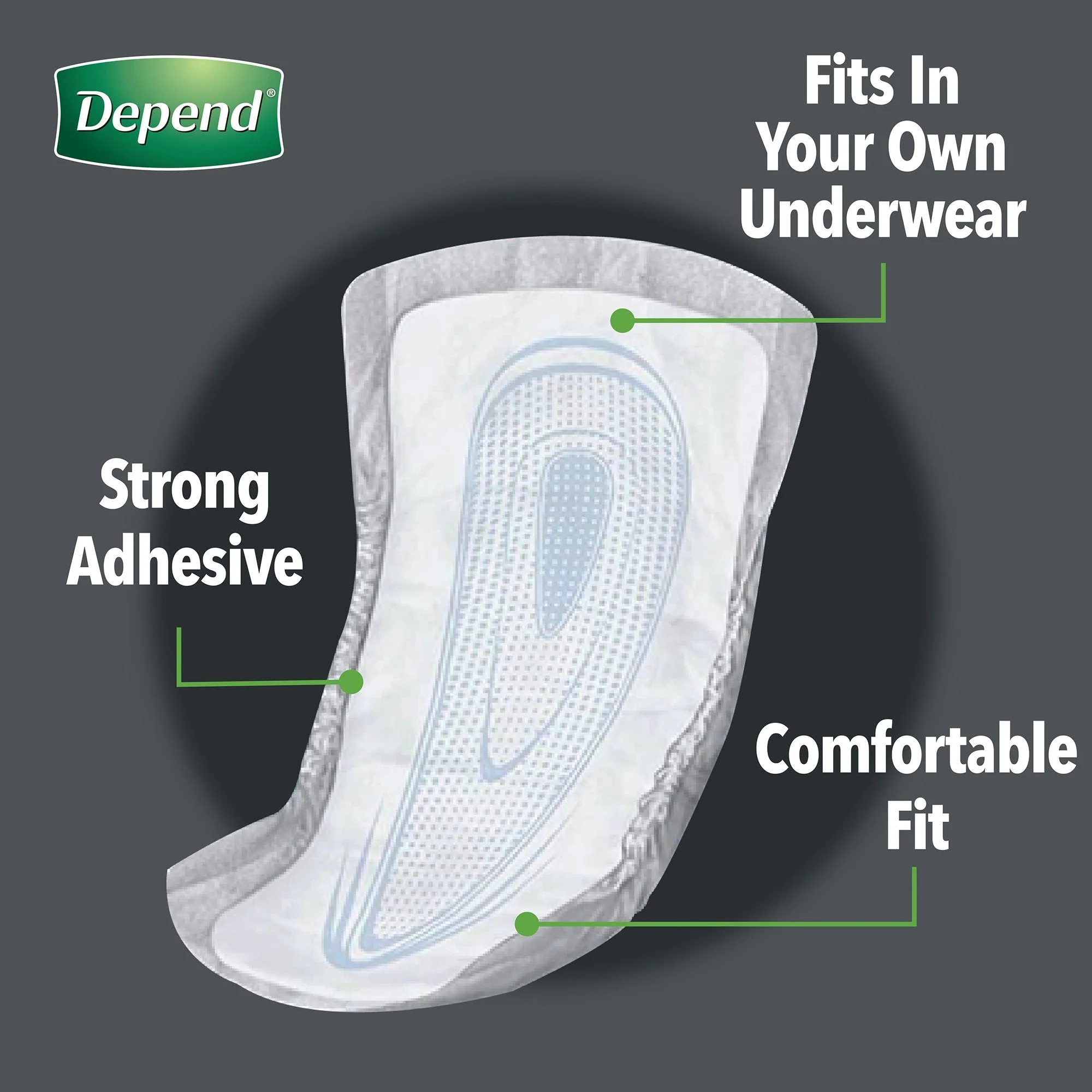 Depend Guards Incontinence Pads, Disposable, Maximum Absorbency, 12" Length, 104 ct - Image 9