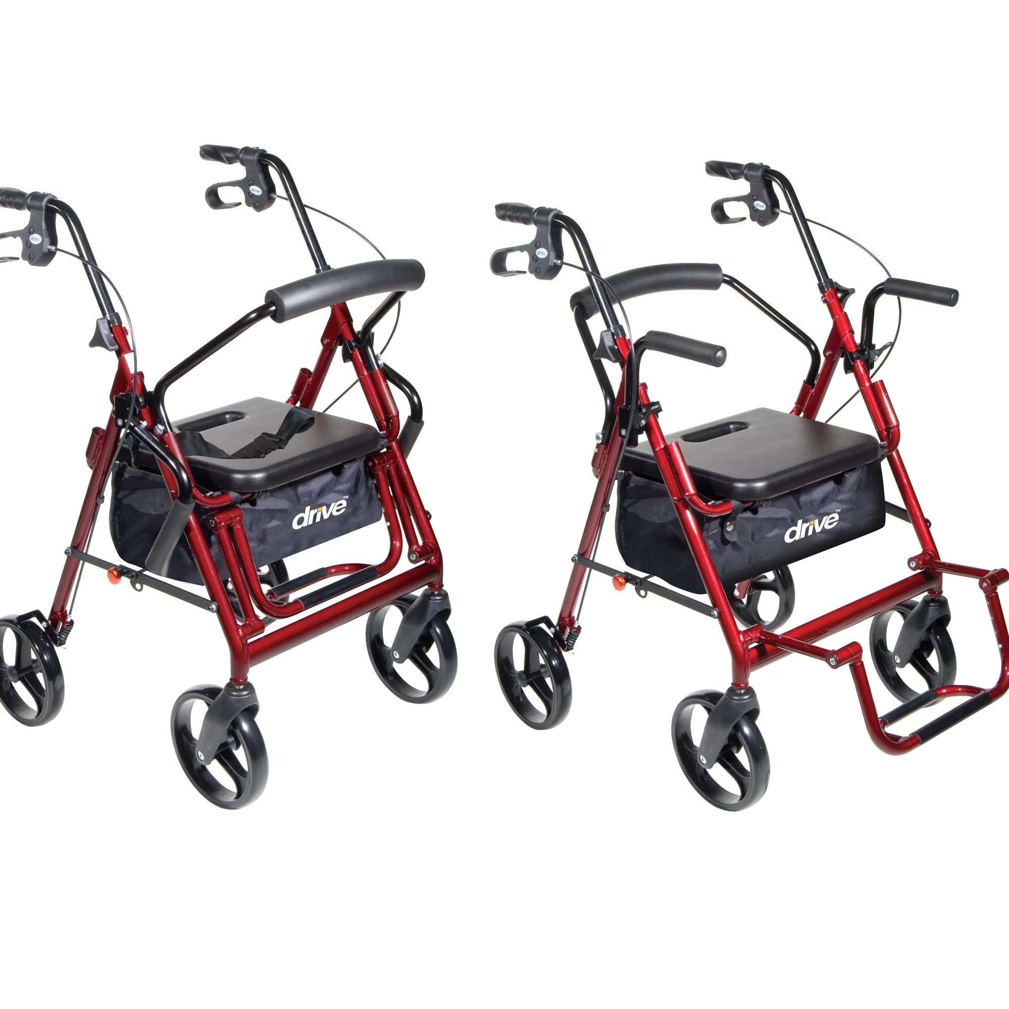 Drive™ Duet 4 Wheel Rollator, Burgundy - Image 4