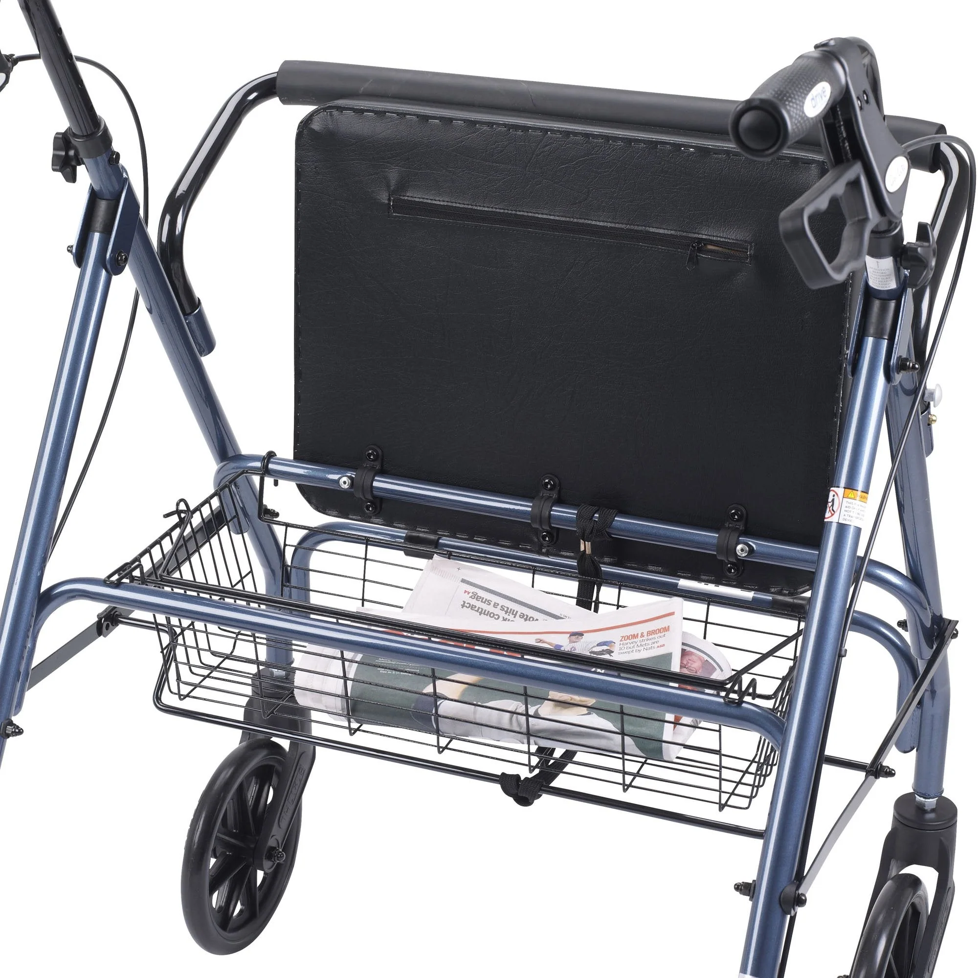 Drive™ Go-Lite Bariatric 4 Wheel Rollator, Blue - Image 3