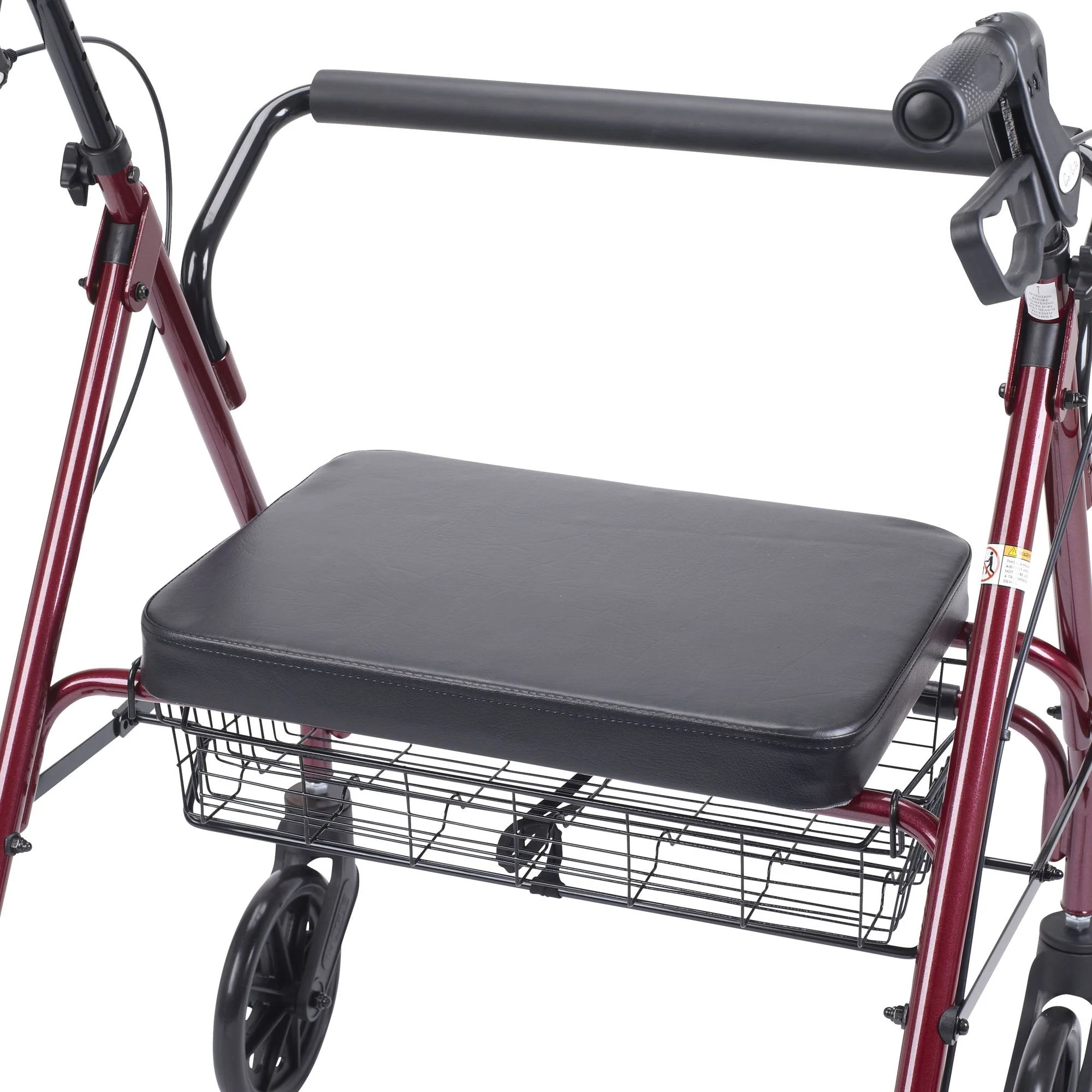 Drive™ Go-Lite Bariatric 4 Wheel Rollator, Red - Image 4