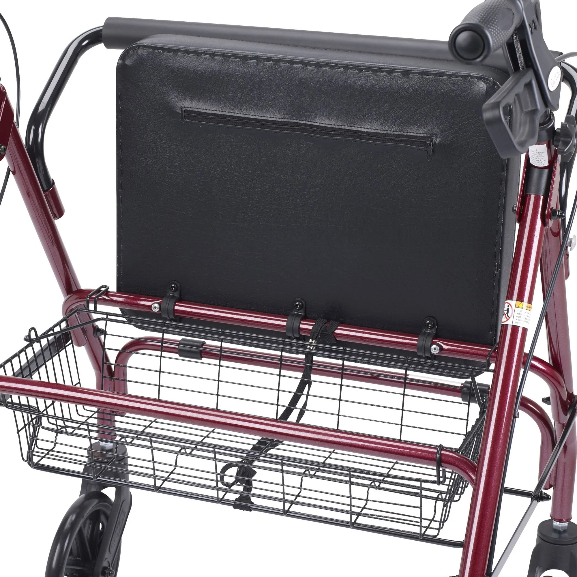 Drive™ Go-Lite Bariatric 4 Wheel Rollator, Red - Image 7
