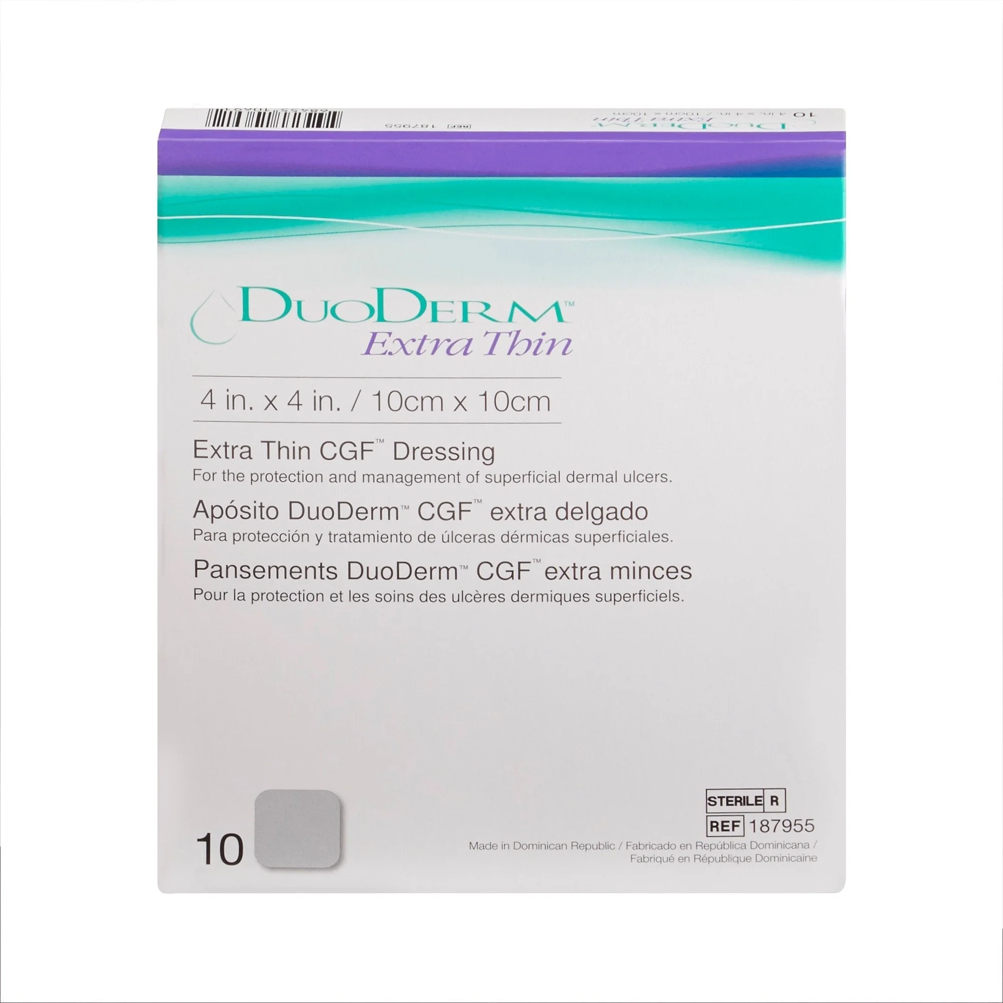 DuoDerm® Extra Thin Hydrocolloid Dressing, 4 x 4 Inch - Image 3