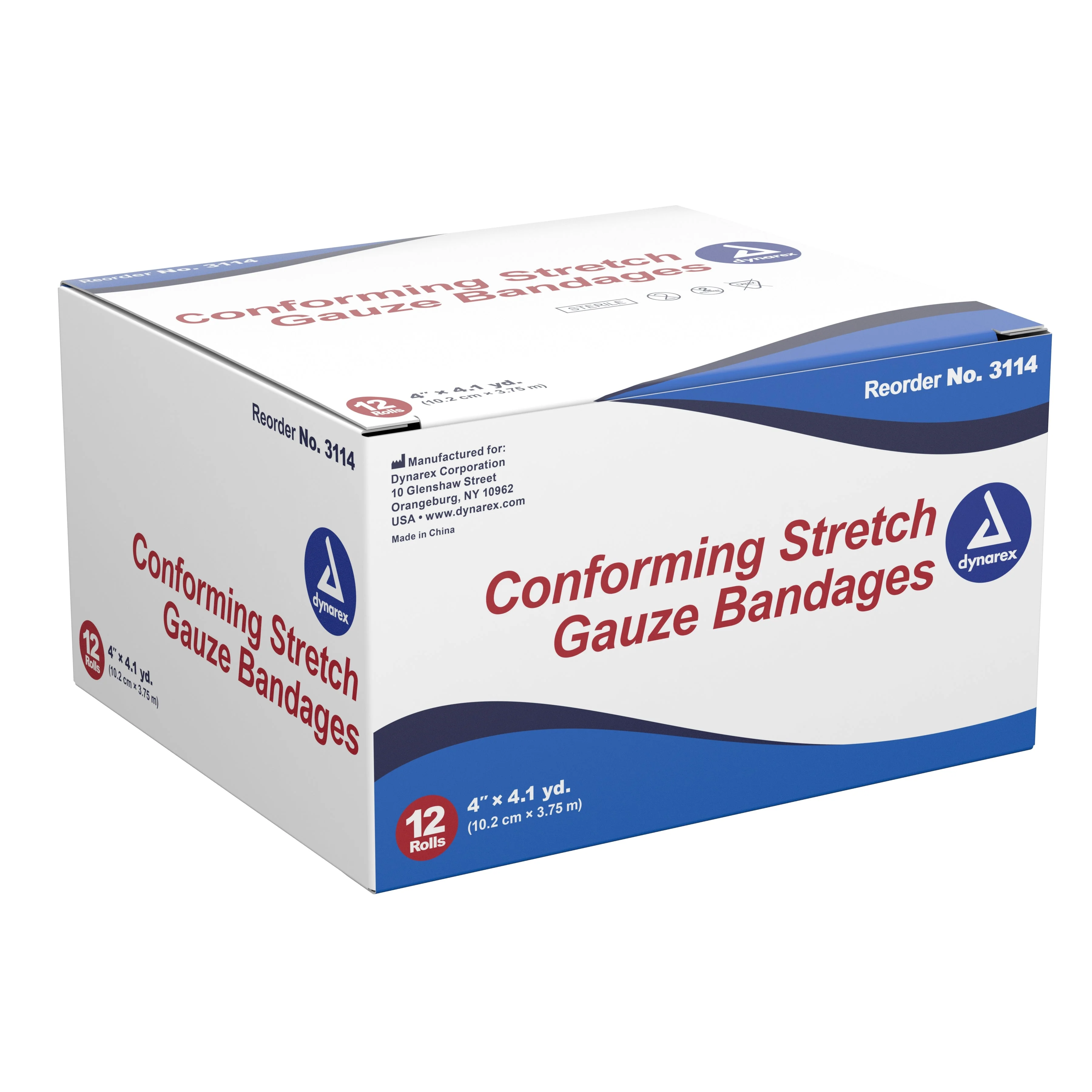 Dynarex® Sterile Conforming Bandage, 4 Inch x 4-1/10 Yard, 96 ct - Image 3