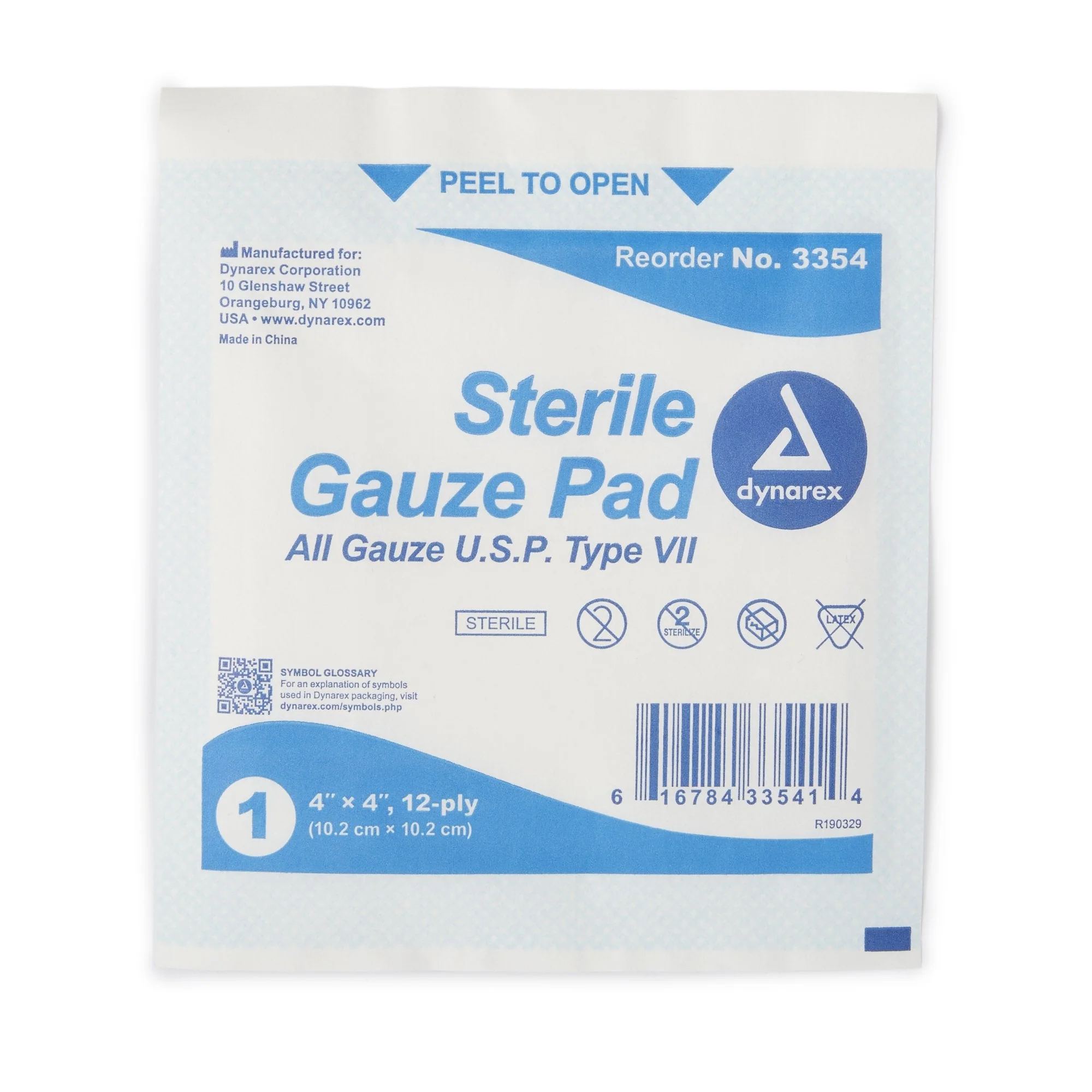 Dynarex® Sterile Gauze Pad, 4 x 4 Inch Pad, 1200 ct - Image 3