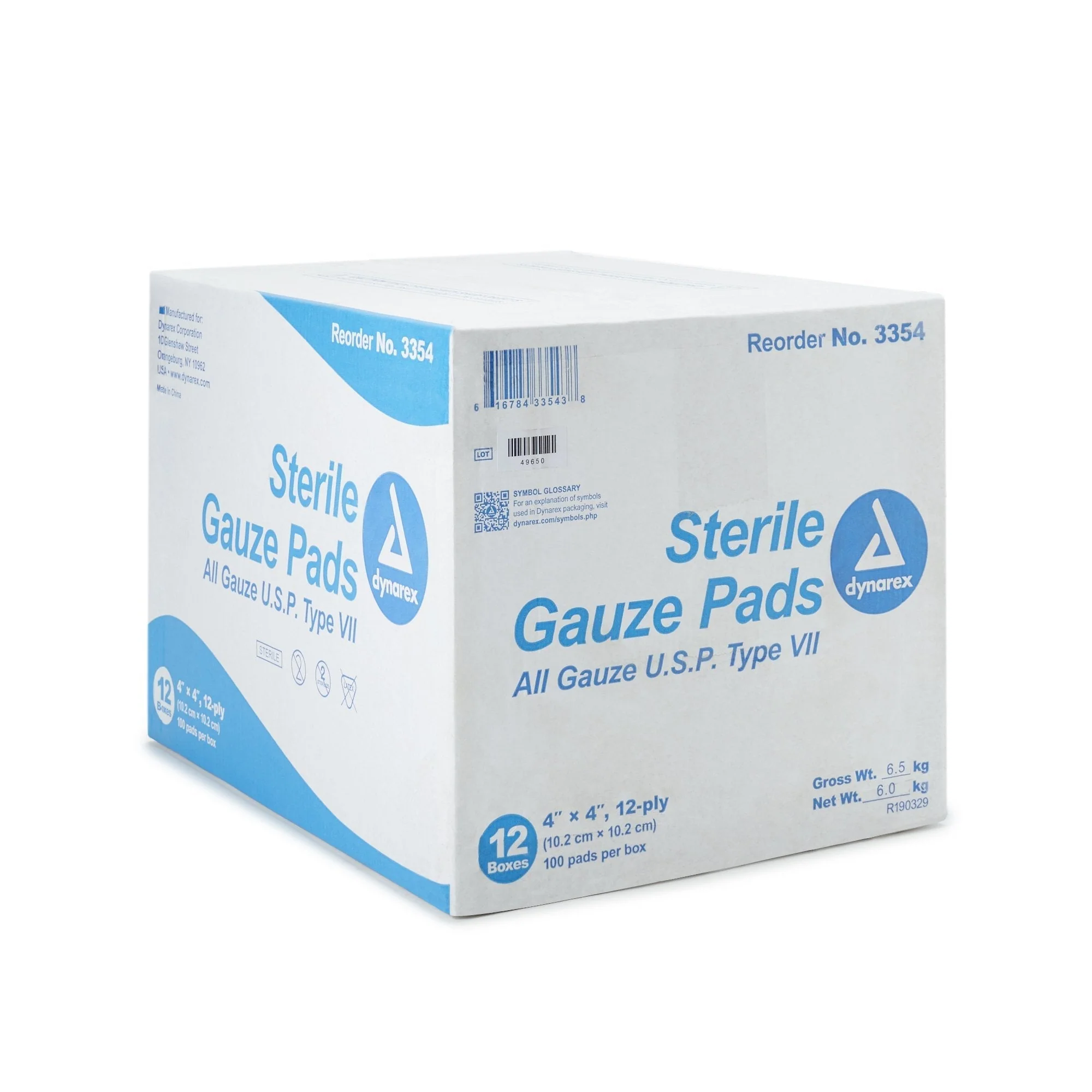 Dynarex® Sterile Gauze Pad, 4 x 4 Inch Pad, 1200 ct - Image 5