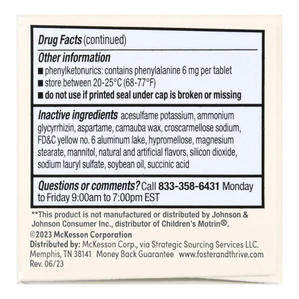 Foster & Thrive Children's Chewable Ibuprofen Tablets, Orange, 24 ct. - Image 4