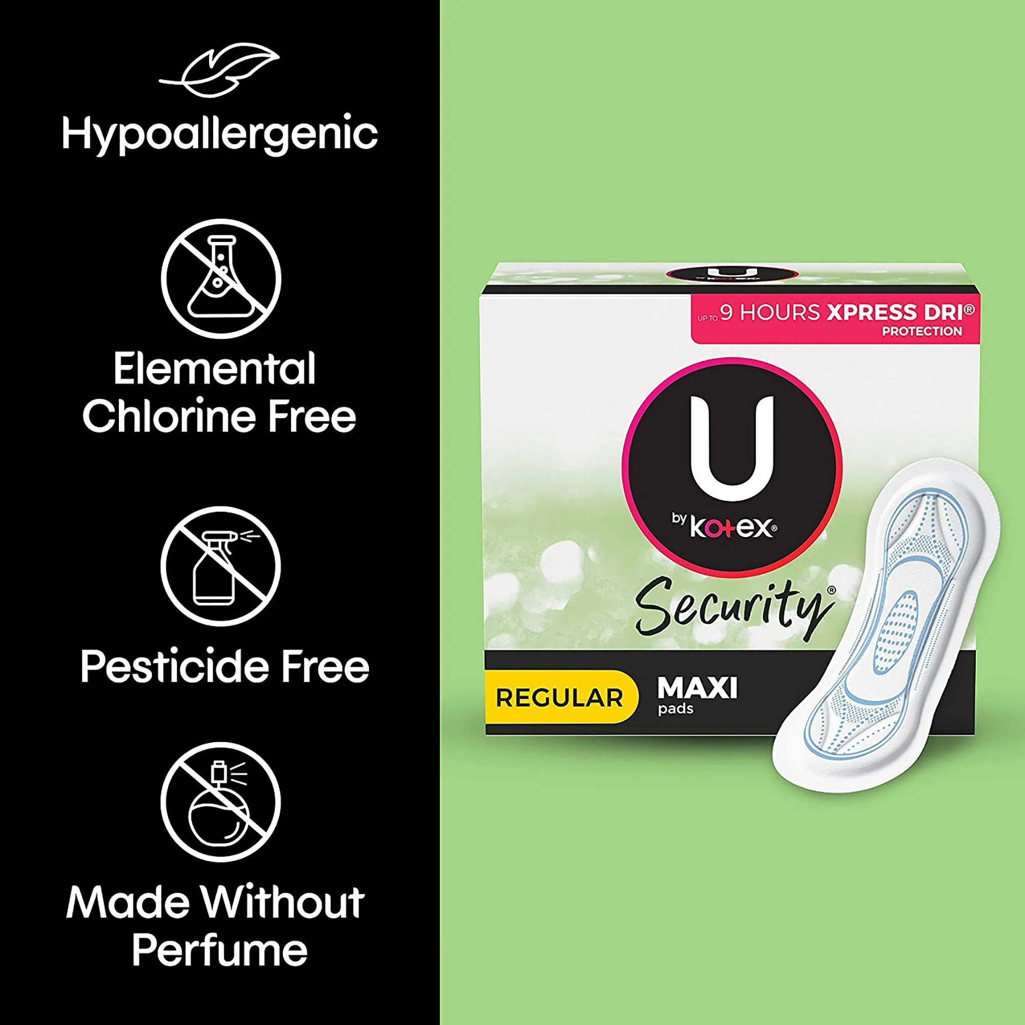 U by Kotex Security Maxi Pad, Regular, 24 ct - Image 5