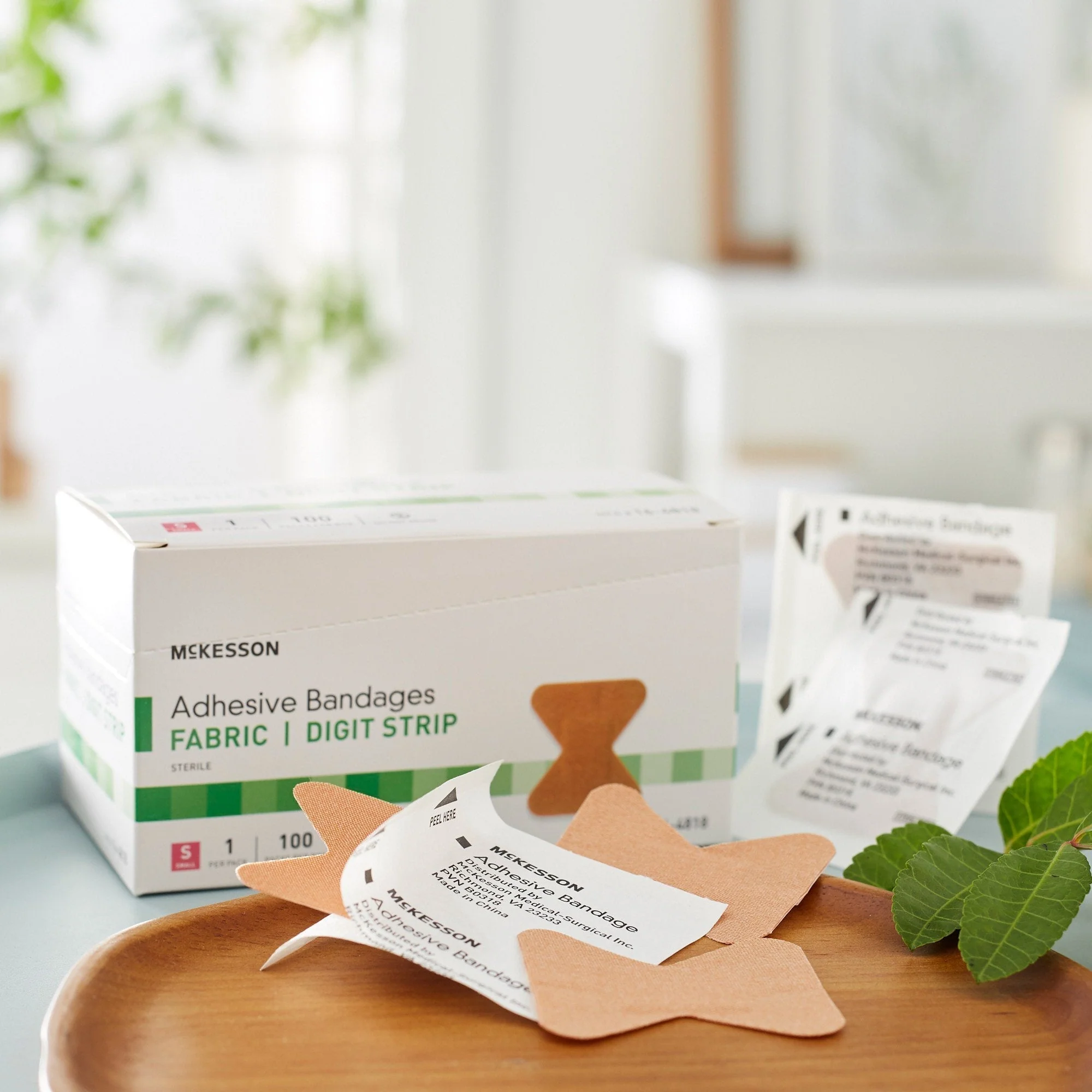 McKesson Fingertip Tan Adhesive Strip, Small, 100 ct. - Image 6