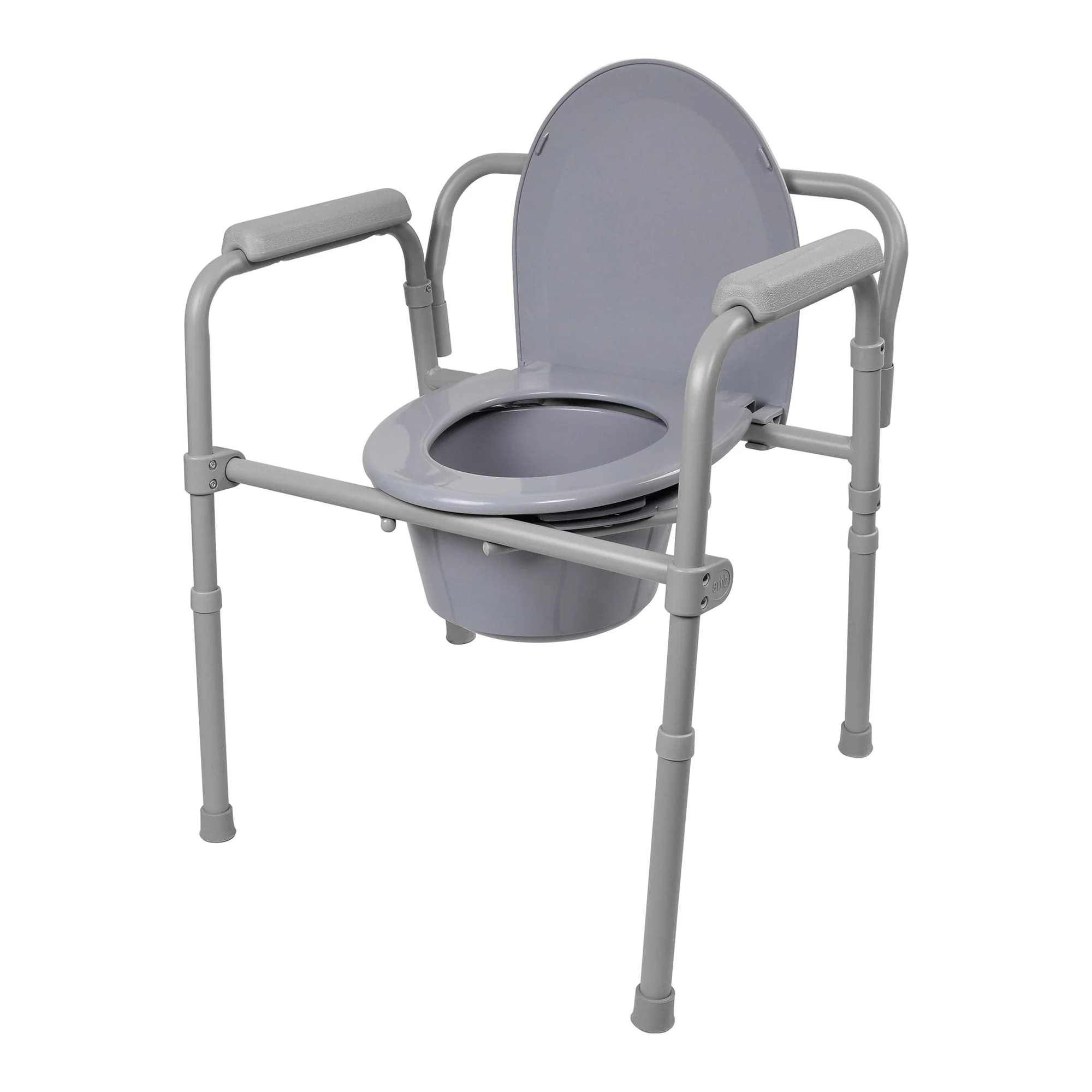 McKesson Folding Fixed Arm Steel Commode Chair - Image 6