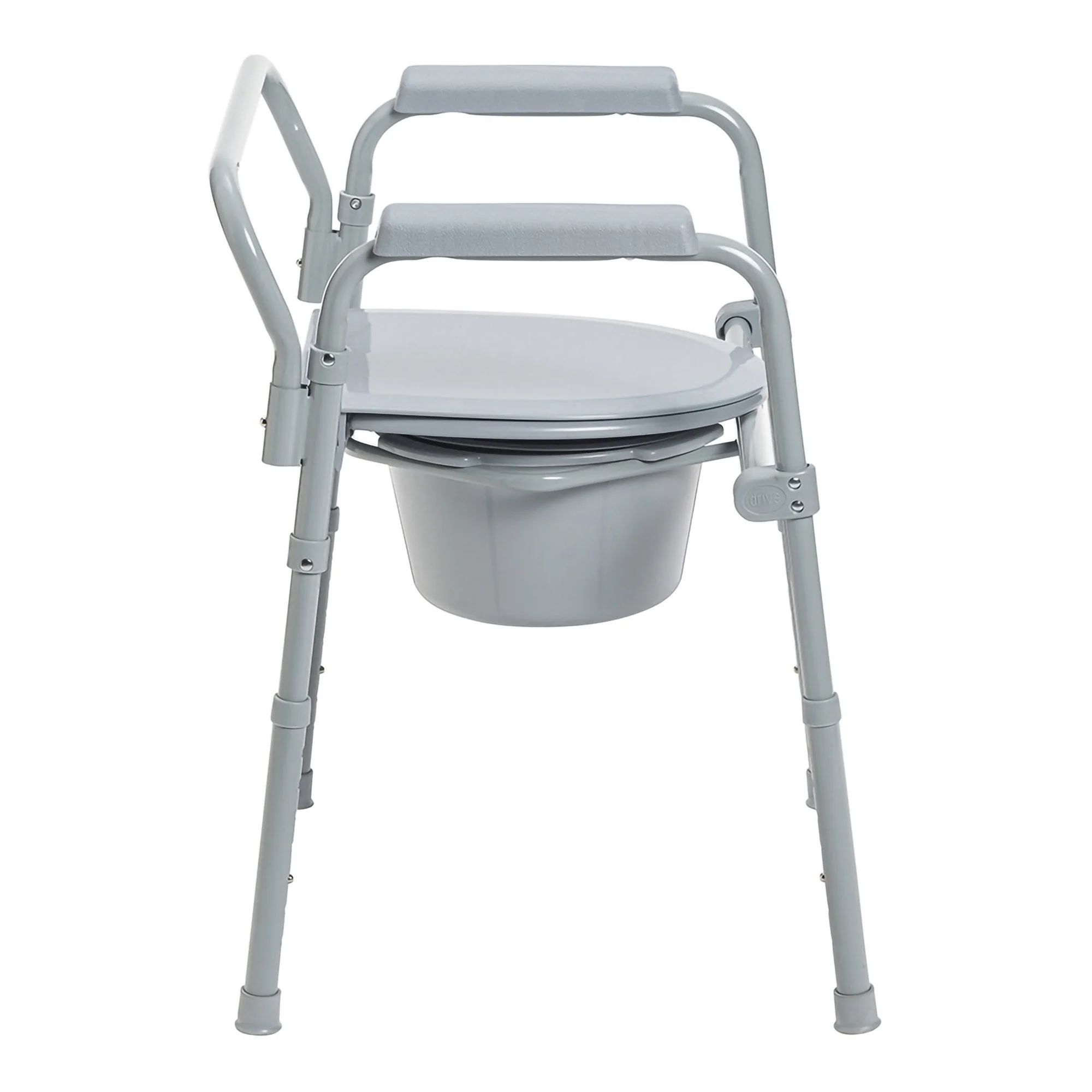 McKesson Folding Fixed Arm Steel Commode Chair - Image 7