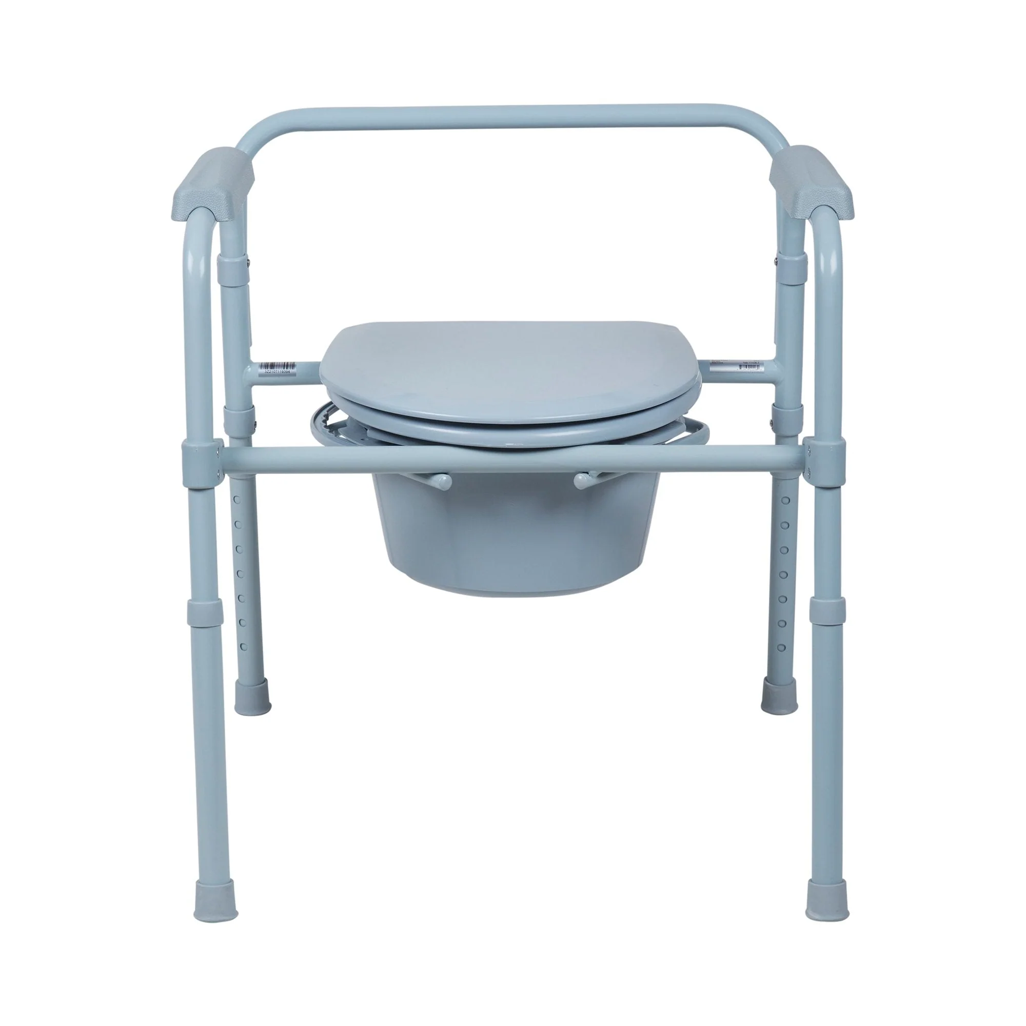 McKesson Folding Fixed Arm Steel Commode Chair - Image 8