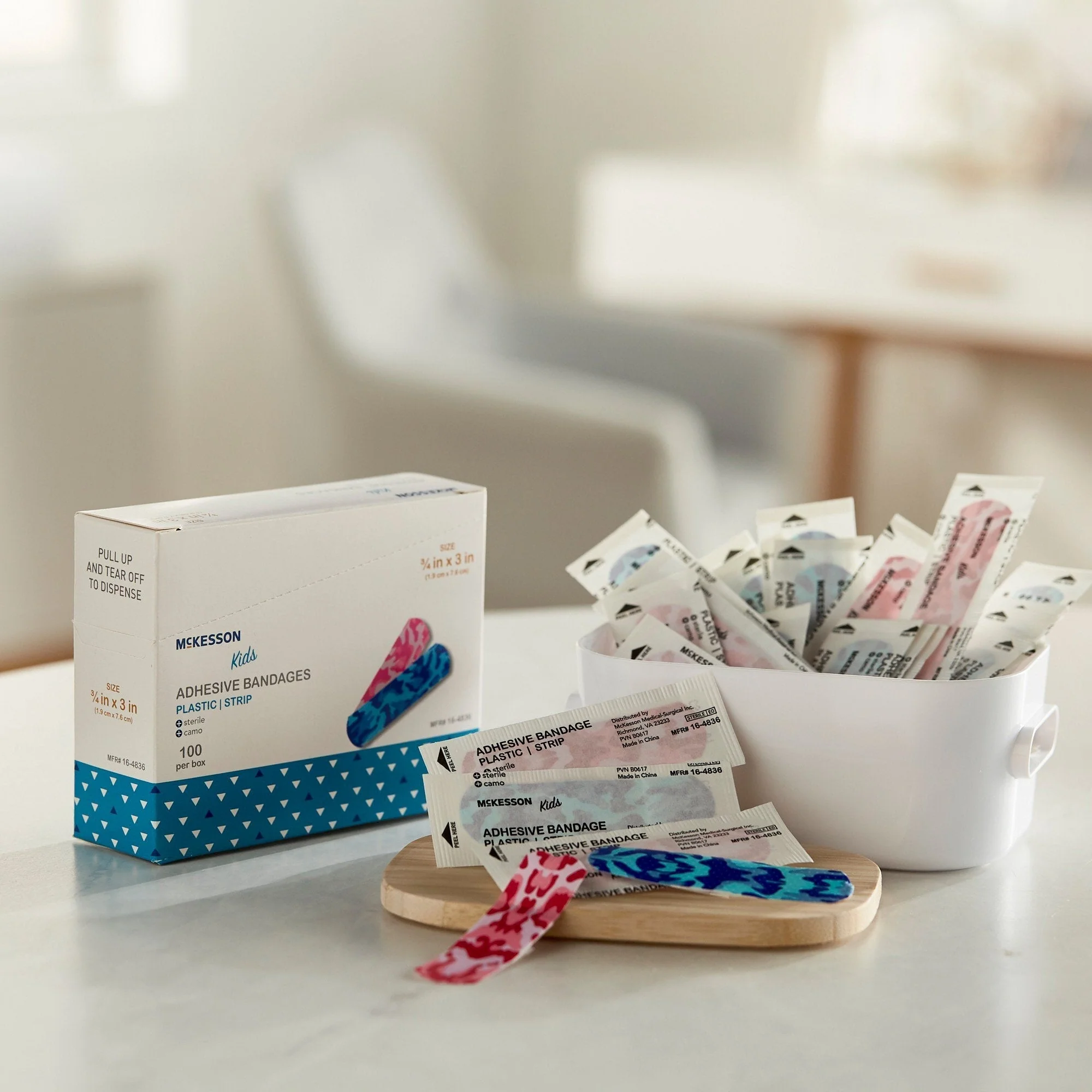 McKesson Kids™ Kid Design (Blue / Pink Camo) Adhesive Strip, 3/4 x 3", 100 ct - Image 5