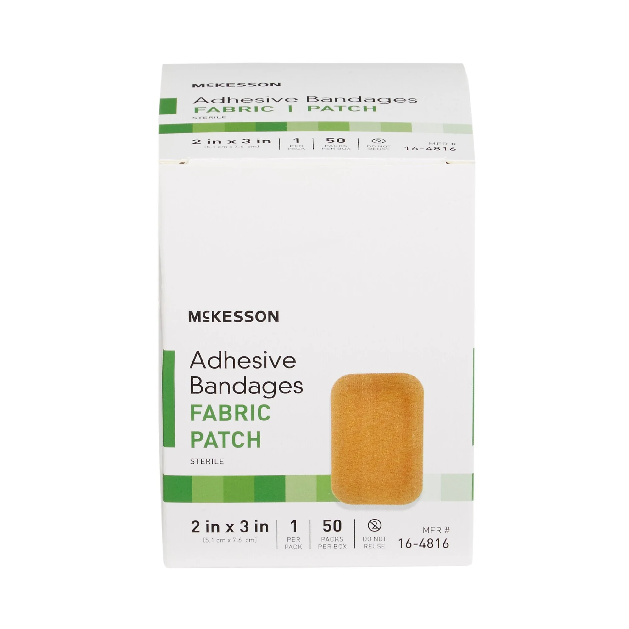 McKesson Tan Adhesive Bandage Patches, 2 x 3 in., 50 ct. - Image 3