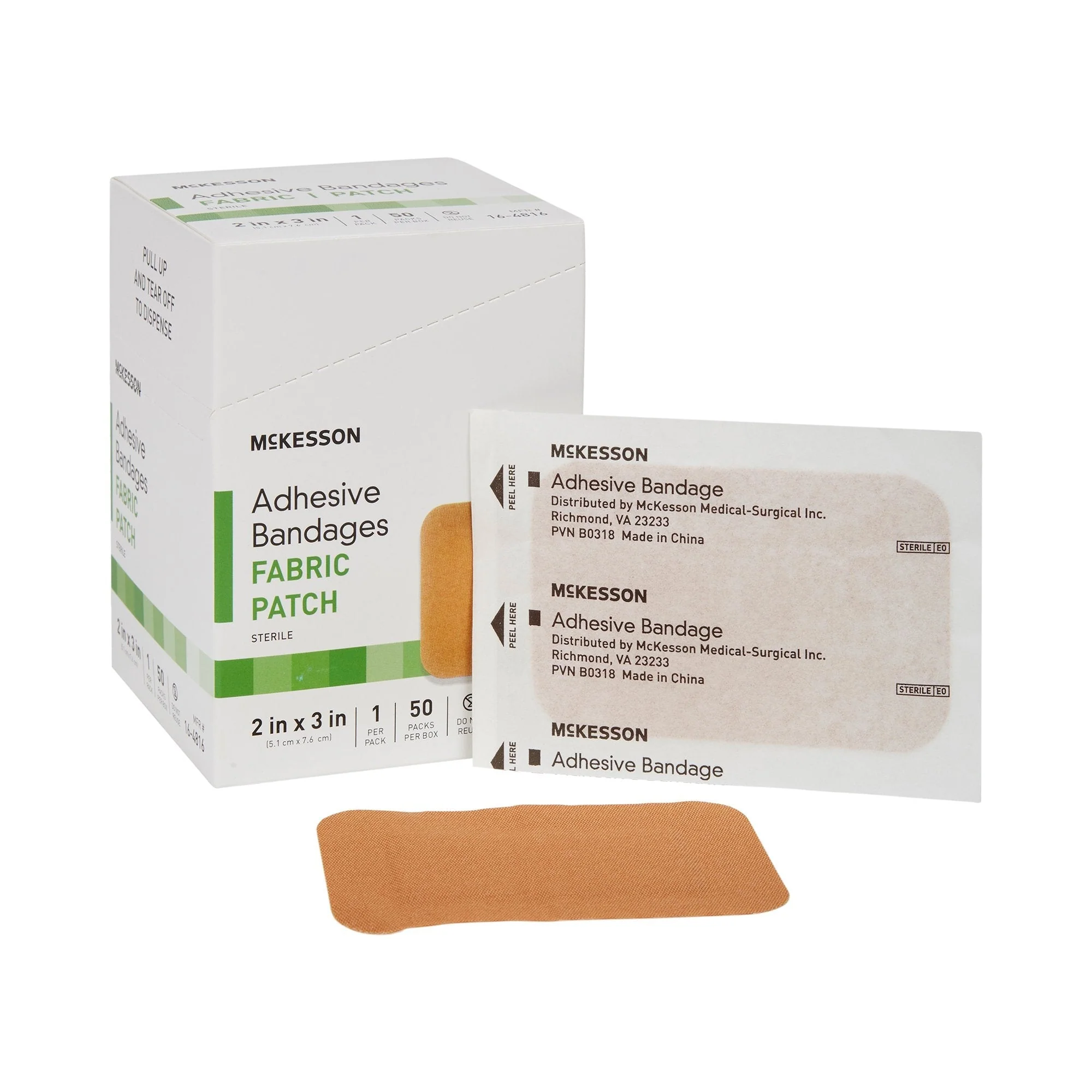 McKesson Tan Adhesive Bandage Patches, 2 x 3 in., 50 ct. - Image 7