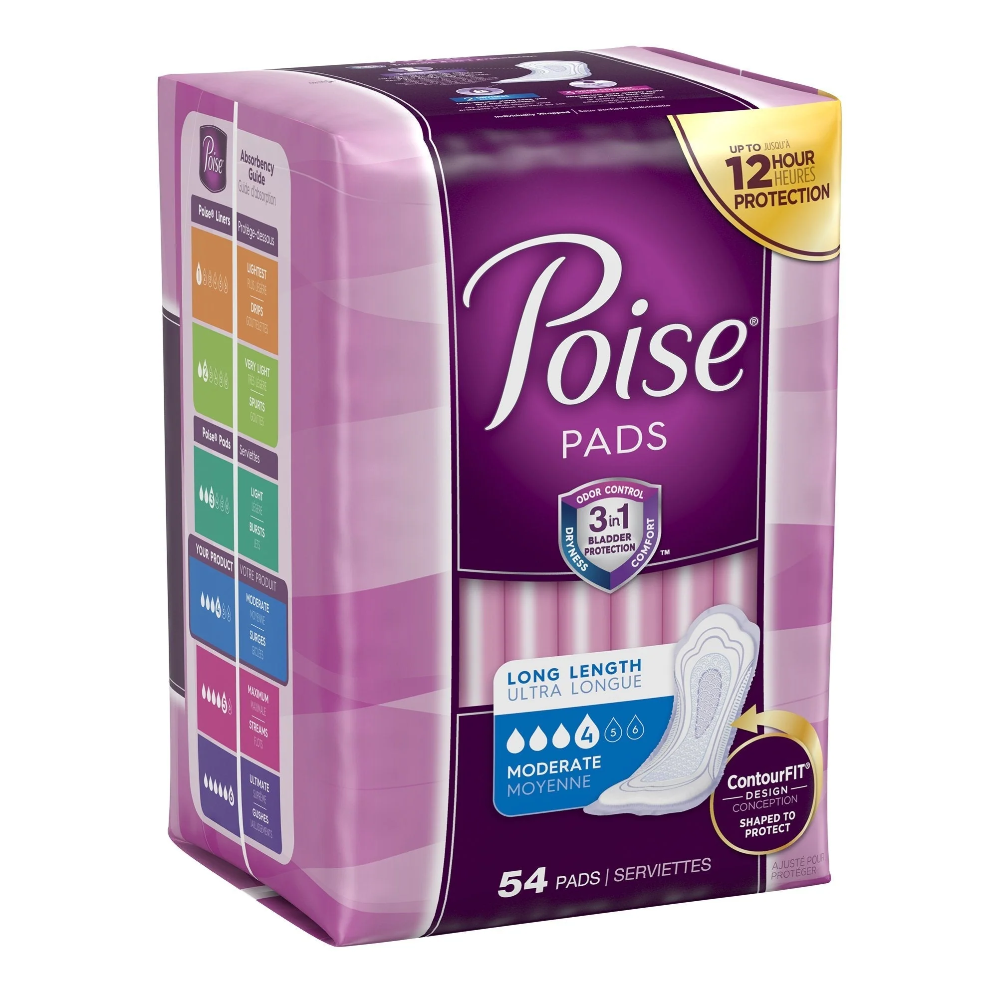 Poise Bladder Control Pads, Adult Women, Moderate Absorbency, Disposable, 12.20" Length, 108 ct - Image 4