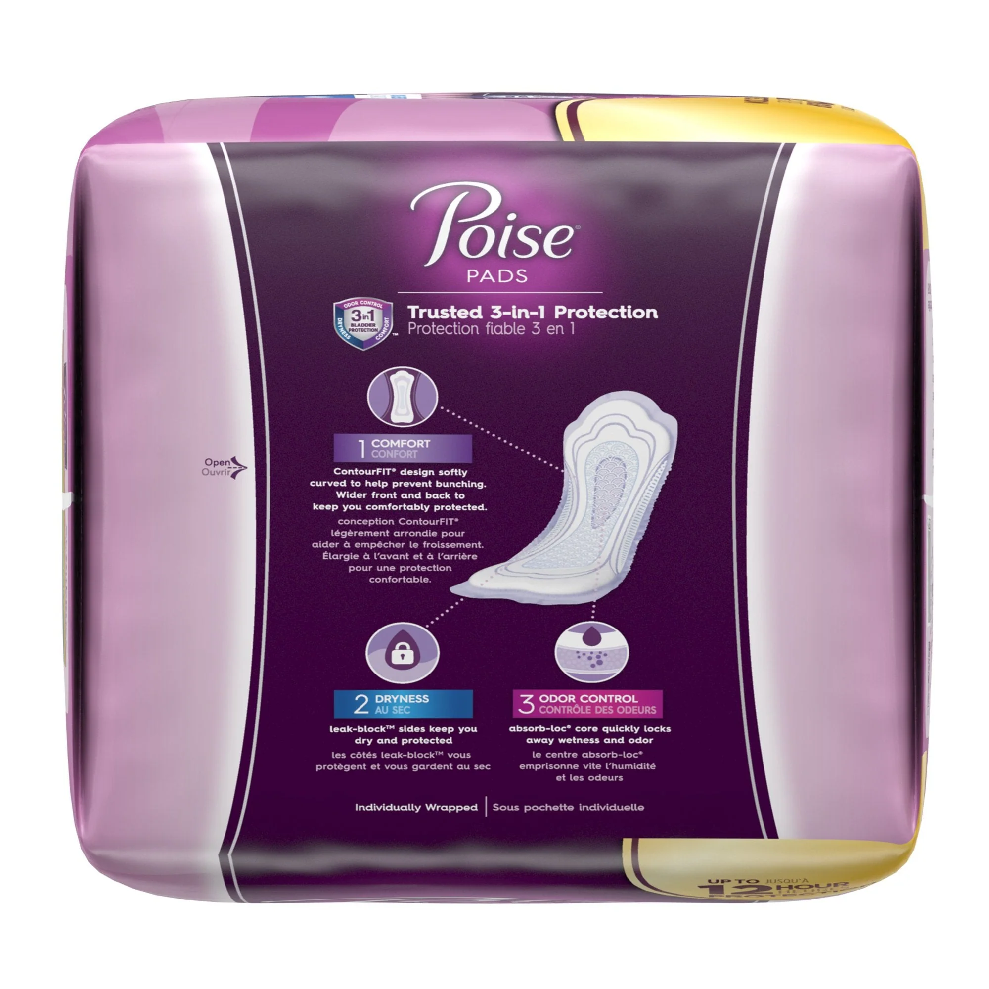 Poise Bladder Control Pads, Adult Women, Moderate Absorbency, Disposable, 12.20" Length, 108 ct - Image 5