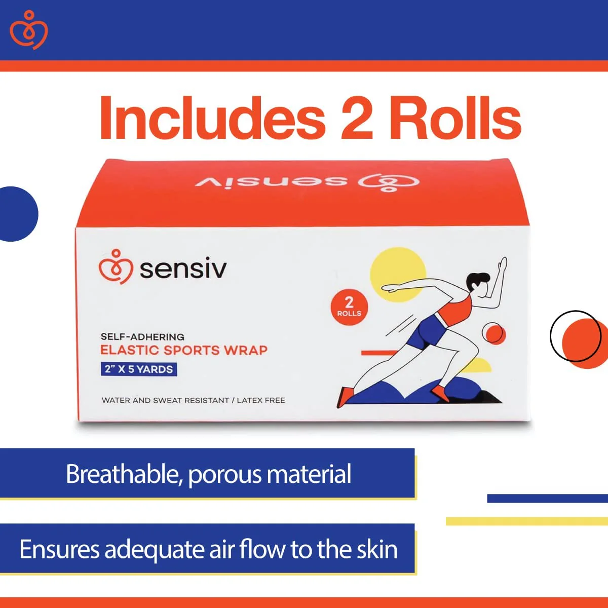 Sensiv Self-Adhering Elastic Sports Wrap 2in*15 ft - 2 Pack - Image 4