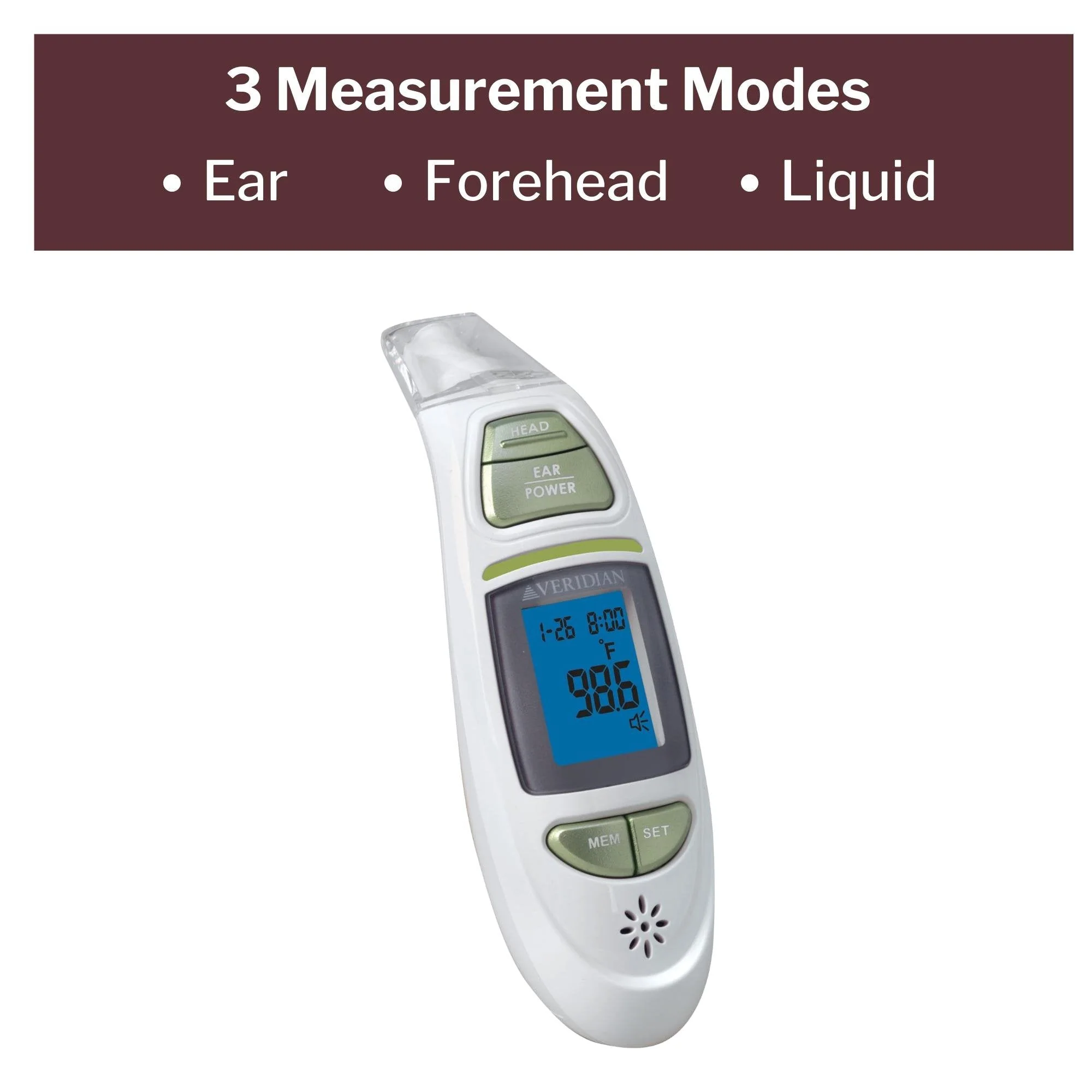 Veridian Infrared Thermometer, Tympanic Ear Digital Talking Thermometer - Image 10