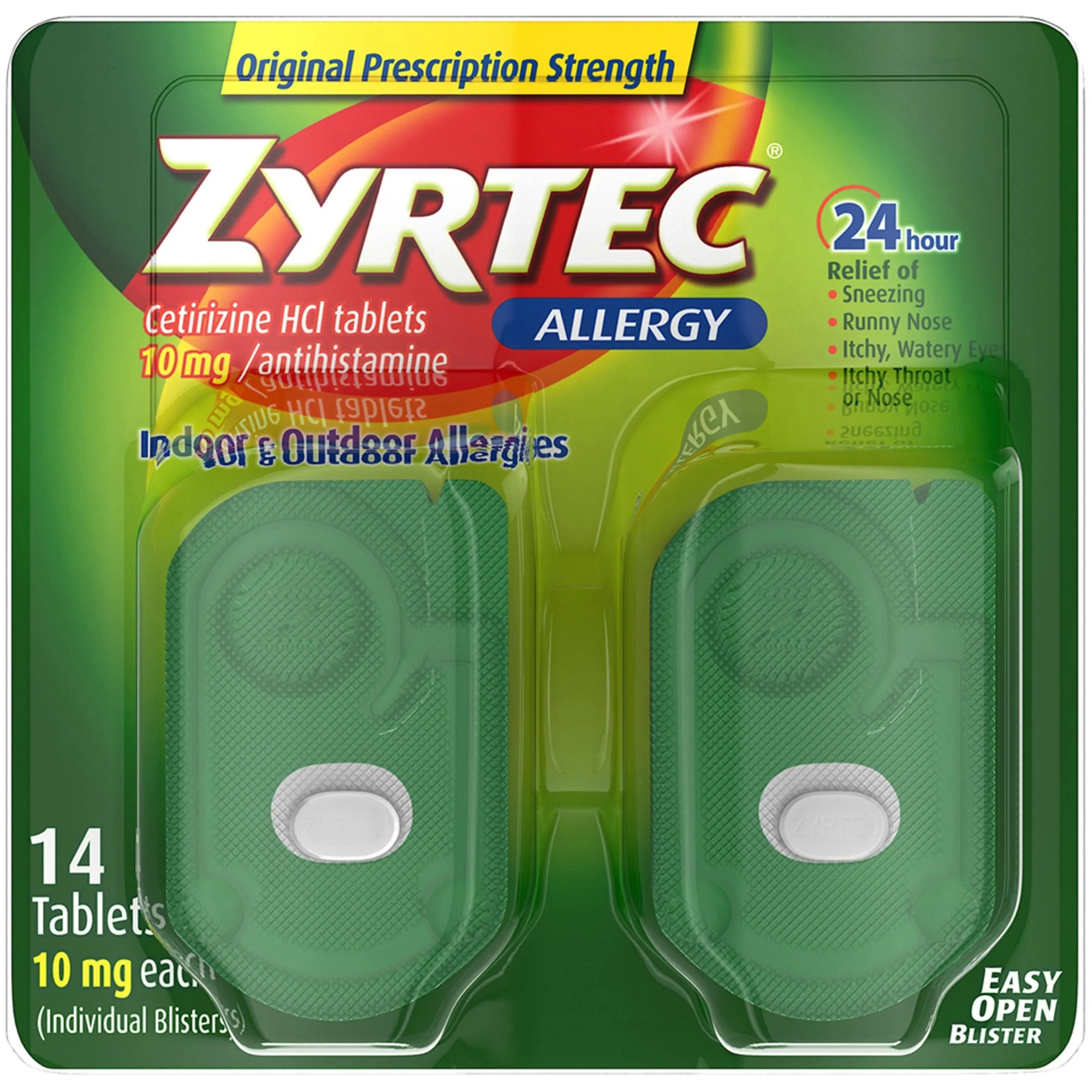 Zyrtec 24 HR Allergy Relief Tablets, Cetirizine Antihistamine, 10 mg - Image 7